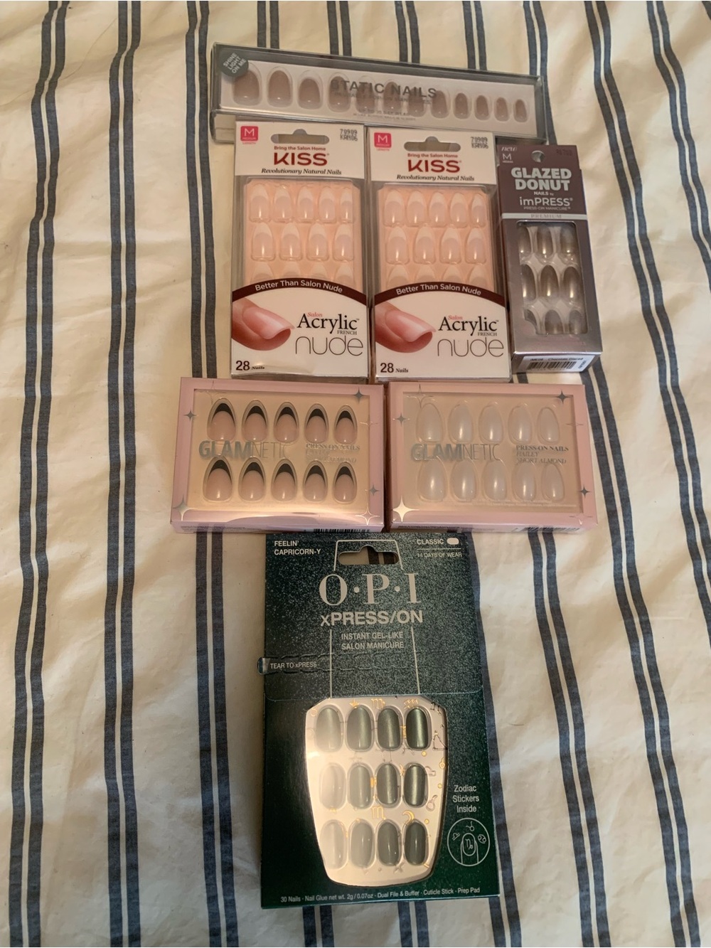 7 sets-Mixed Pack of Press-On Nails (KISS, OPI, imPRESS, Glamnetic)